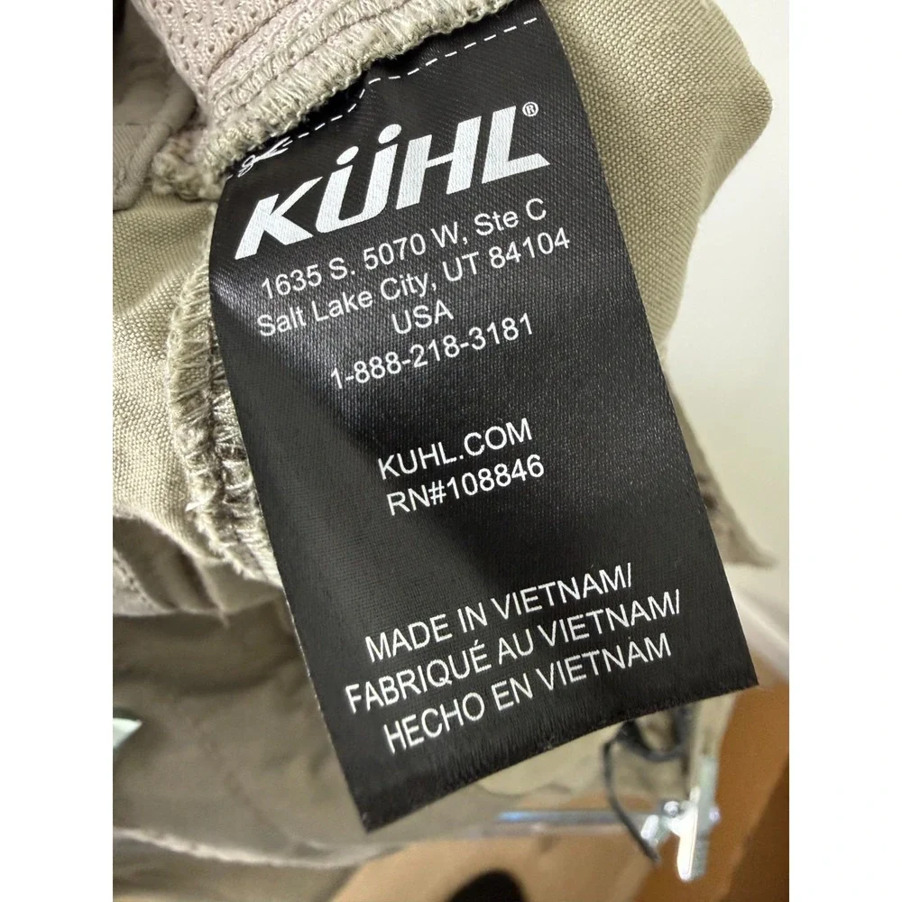 Kuhl Cargo Shorts Men's 38 Brown Side Zip‎ Up Pockets Vintage Patina Dye